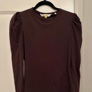Rebecca Taylor Brown Puff Sleeve Top | size S